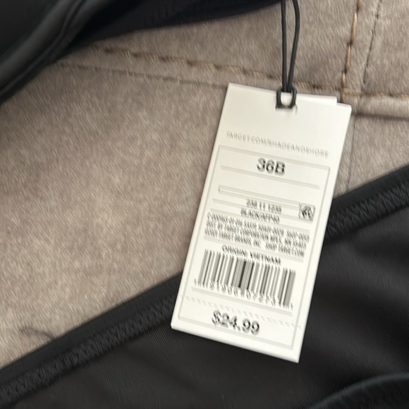 Shade & Shore Strappy Side Cheeky Bikini top 36B Bottom L NWT set black - Picture 9 of 10